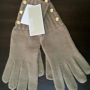 Michael Kors Ribbed-Cuff Knit Gloves - NWT